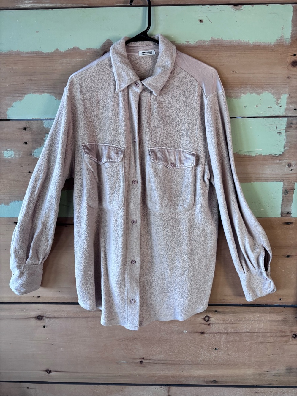LAmade Lite Pink Button-Up Textured Shirt Jacket
